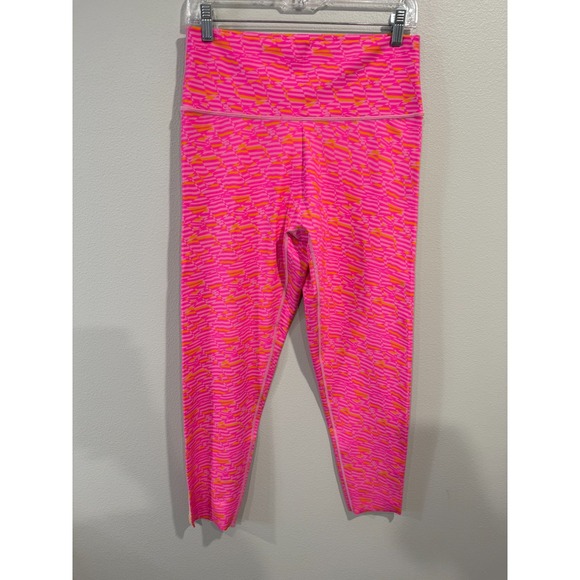 aerie Pants - OFFLINE By Aerie Leggings Women's XL Pink Striped High Waisted Yoga Athleisure